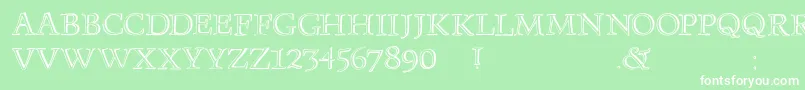 フォントMonumenta – 緑の背景に白い文字
