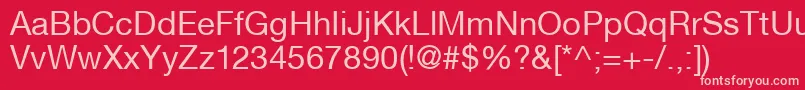 HelveticaNeueCe55Roman Font – Pink Fonts on Red Background