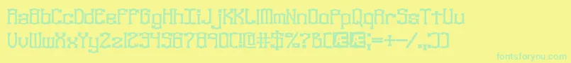 Naughts Font – Green Fonts on Yellow Background