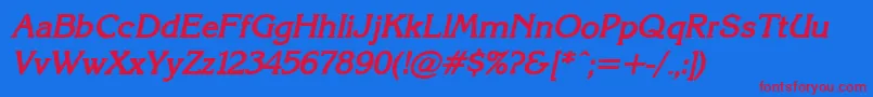 Axckrnbi Font – Red Fonts on Blue Background