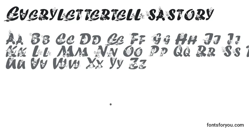 Czcionka Everylettertellsastory – alfabet, cyfry, specjalne znaki