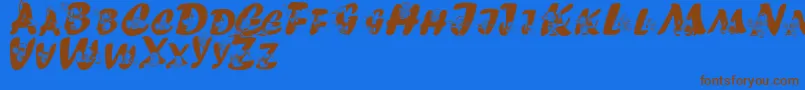 Everylettertellsastory Font – Brown Fonts on Blue Background