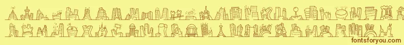 Minipicsnakedcityday Font – Brown Fonts on Yellow Background