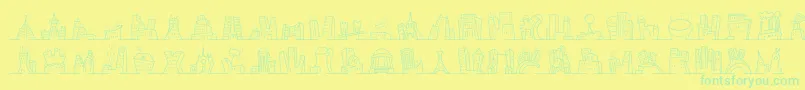fuente Minipicsnakedcityday – Fuentes Verdes Sobre Fondo Amarillo