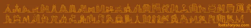 Minipicsnakedcityday Font – Orange Fonts on Brown Background