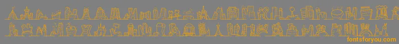 Minipicsnakedcityday Font – Orange Fonts on Gray Background