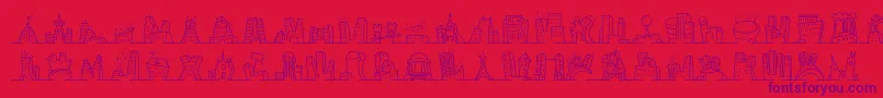 Minipicsnakedcityday Font – Purple Fonts on Red Background