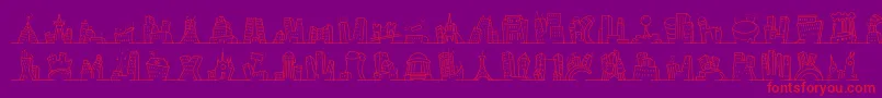 Minipicsnakedcityday Font – Red Fonts on Purple Background