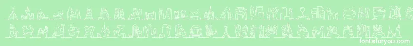 Minipicsnakedcityday Font – White Fonts on Green Background