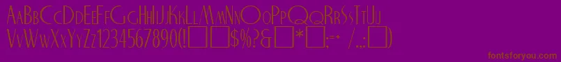 フォントNicholasRegular – 紫色の背景に茶色のフォント