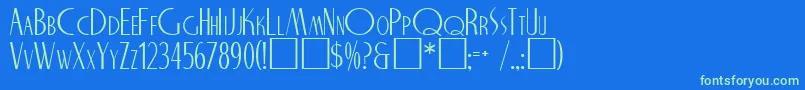 NicholasRegular Font – Green Fonts on Blue Background