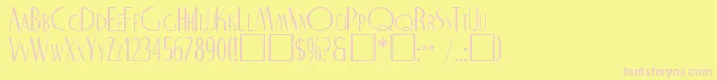 フォントNicholasRegular – ピンクのフォント、黄色の背景