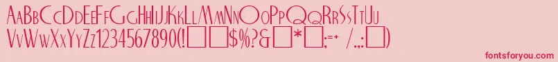 フォントNicholasRegular – ピンクの背景に赤い文字