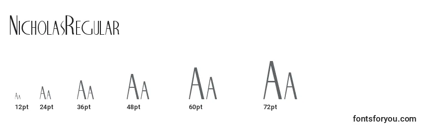 NicholasRegular Font Sizes