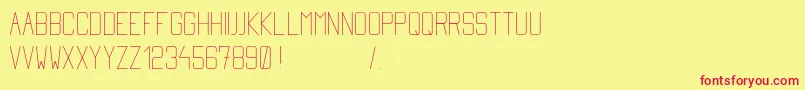 フォントSimplytall – 赤い文字の黄色い背景