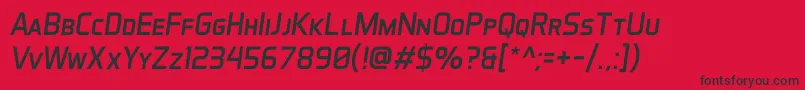 AeroMaticsDisplayItalic Font – Black Fonts on Red Background
