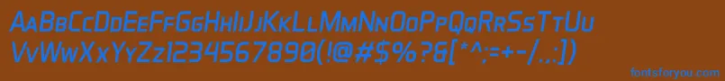Czcionka AeroMaticsDisplayItalic – niebieskie czcionki na brązowym tle