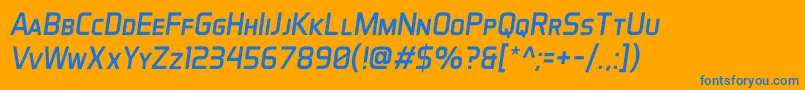 AeroMaticsDisplayItalic Font – Blue Fonts on Orange Background