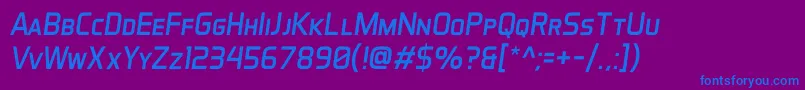 AeroMaticsDisplayItalic Font – Blue Fonts on Purple Background