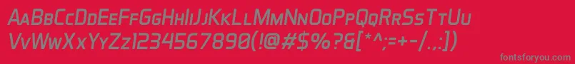 フォントAeroMaticsDisplayItalic – 赤い背景に灰色の文字