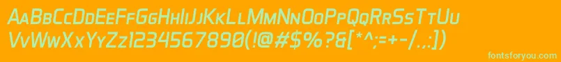 fuente AeroMaticsDisplayItalic – Fuentes Verdes Sobre Fondo Naranja