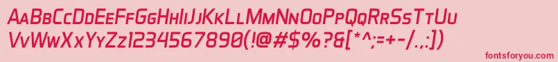 フォントAeroMaticsDisplayItalic – ピンクの背景に赤い文字