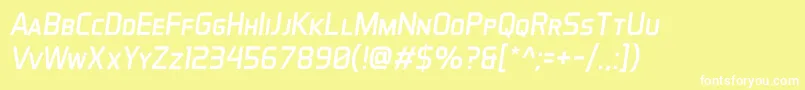AeroMaticsDisplayItalic Font – White Fonts on Yellow Background