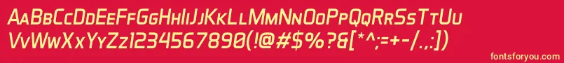 Шрифт AeroMaticsDisplayItalic – жёлтые шрифты на красном фоне