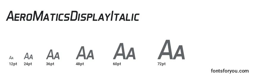 Размеры шрифта AeroMaticsDisplayItalic