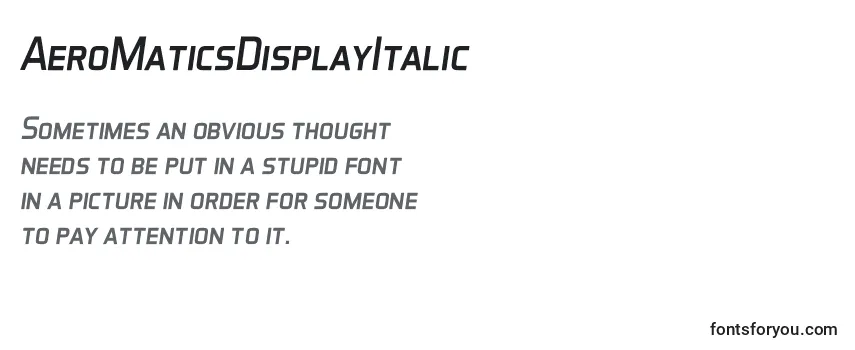 AeroMaticsDisplayItalic-fontti