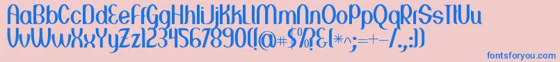Greenstone Font – Blue Fonts on Pink Background