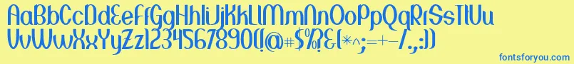 Greenstone Font – Blue Fonts on Yellow Background