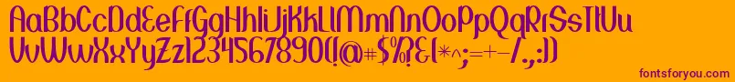 Greenstone Font – Purple Fonts on Orange Background