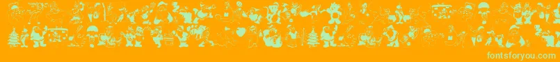 Xmasbatzz Font – Green Fonts on Orange Background