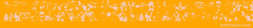 Xmasbatzz Font – Pink Fonts on Orange Background