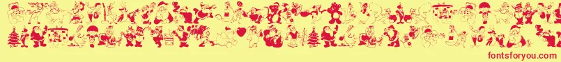 Xmasbatzz Font – Red Fonts on Yellow Background