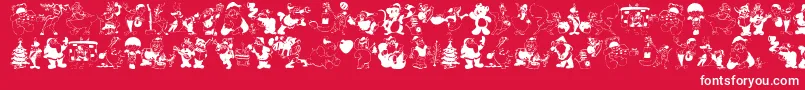 Police Xmasbatzz – polices blanches sur fond rouge
