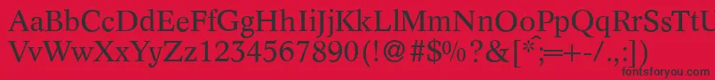 C790RomanRegular Font – Black Fonts on Red Background