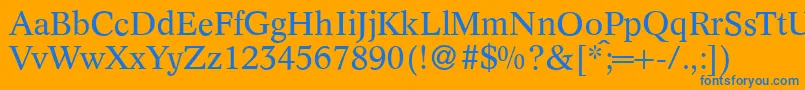 C790RomanRegular Font – Blue Fonts on Orange Background