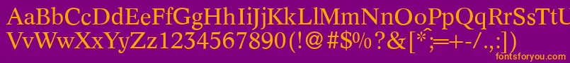 C790RomanRegular Font – Orange Fonts on Purple Background