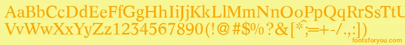 C790RomanRegular Font – Orange Fonts on Yellow Background