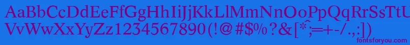 C790RomanRegular Font – Purple Fonts on Blue Background