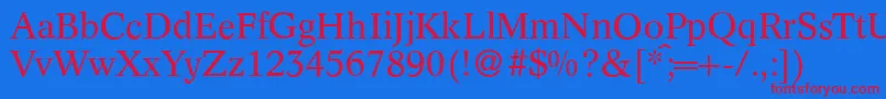 C790RomanRegular Font – Red Fonts on Blue Background