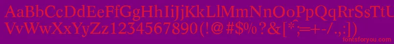 フォントC790RomanRegular – 紫の背景に赤い文字