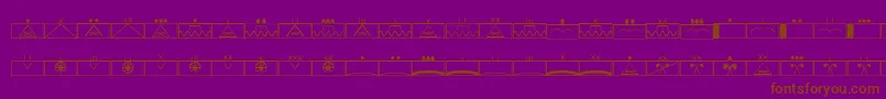 EsriMilsym02-fontti – ruskeat fontit violetilla taustalla