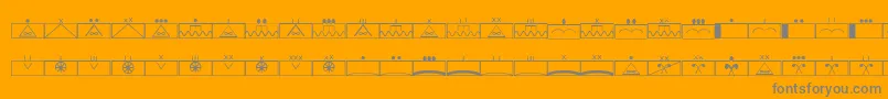 フォントEsriMilsym02 – オレンジの背景に灰色の文字