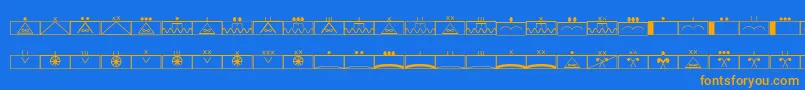 Fonte EsriMilsym02 – fontes laranjas em um fundo azul