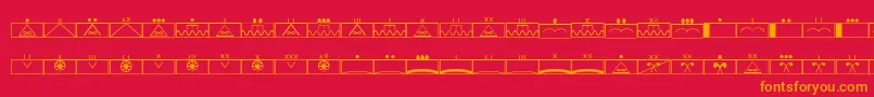 fuente EsriMilsym02 – Fuentes Naranjas Sobre Fondo Rojo