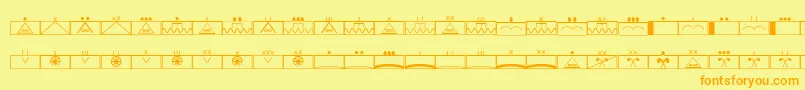 Czcionka EsriMilsym02 – pomarańczowe czcionki na żółtym tle