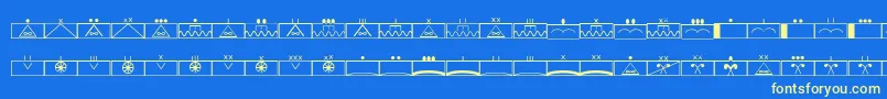 fuente EsriMilsym02 – Fuentes Amarillas Sobre Fondo Azul